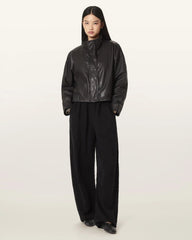 Ryder Funnel Neck Leather Jacket