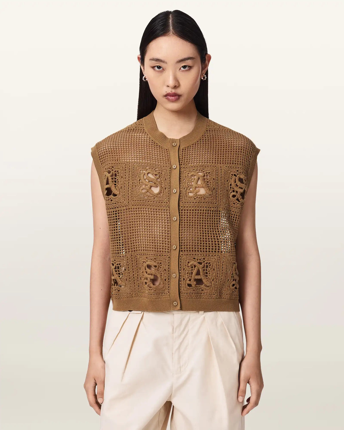 Kyra Crochet Cotton Waistcoat