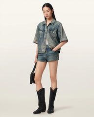 Asher Terry High Waisted Denim Illusion Shorts