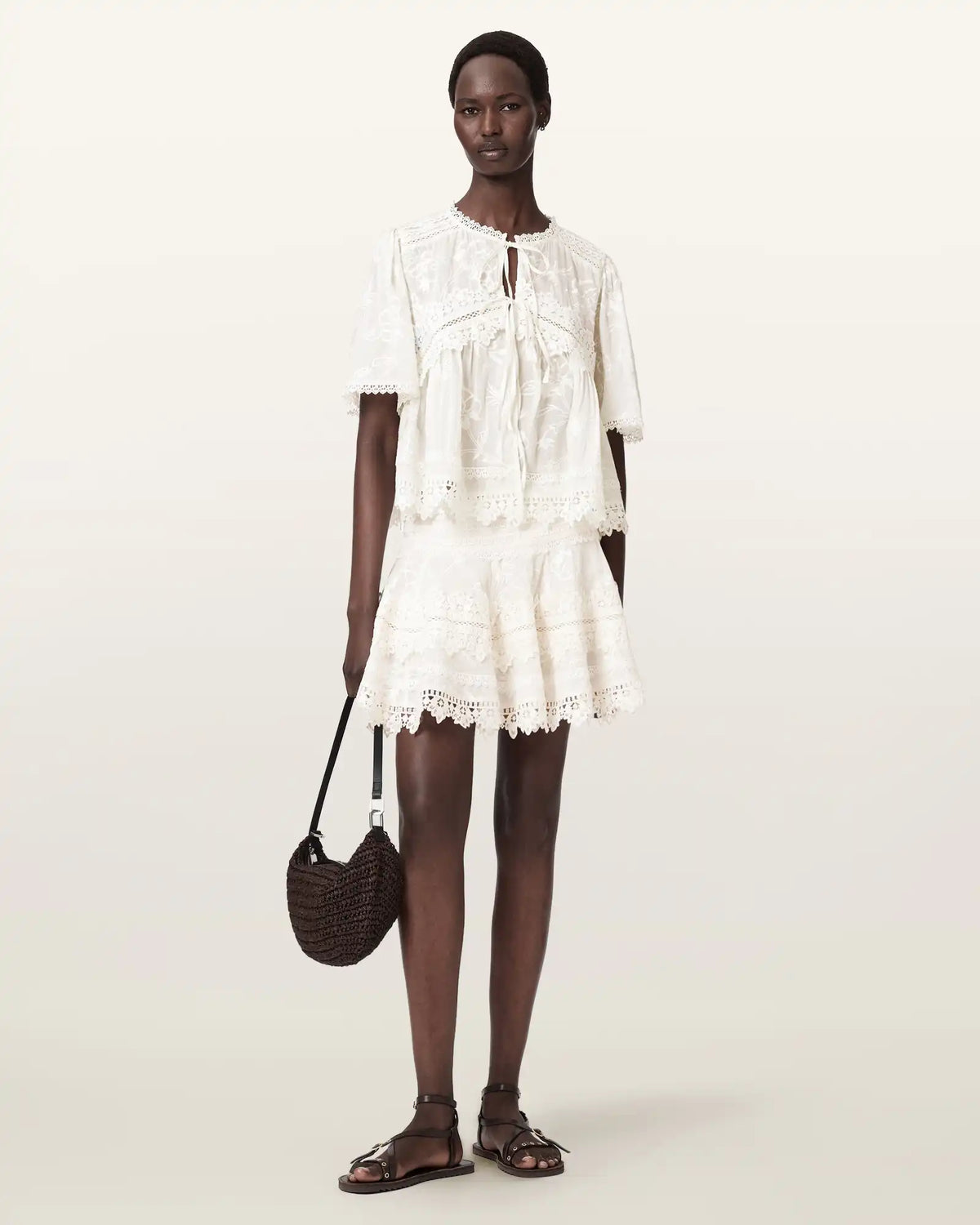 Lillith Embroidered Mini Skirt