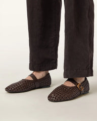 Sabine Woven Leather Flats