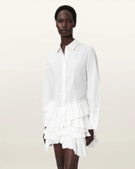 Kristi Ruffle Cotton Shirt Dress