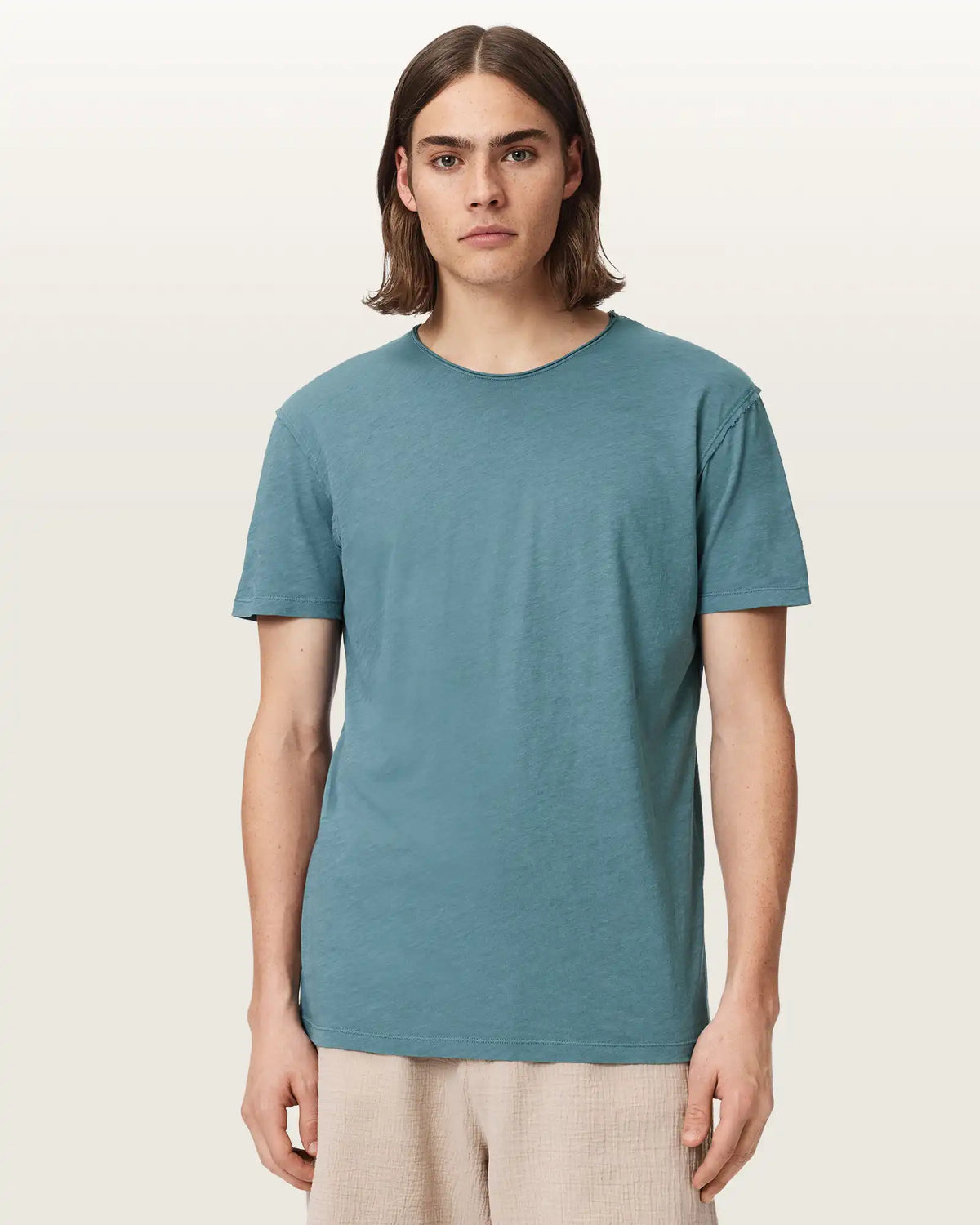 Figure Crew Neck Raw Edge T-Shirt