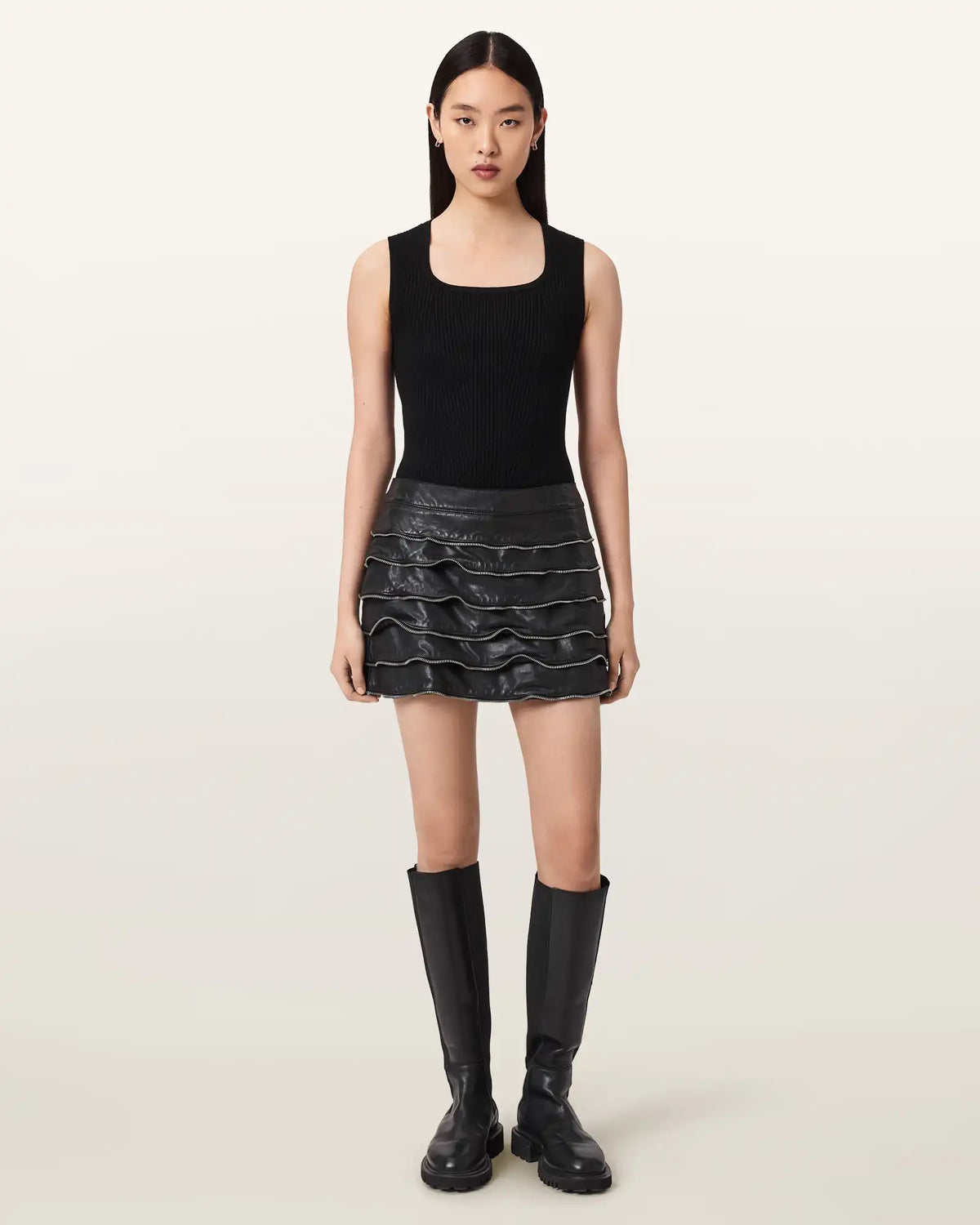 Emara Leather Mini Skirt