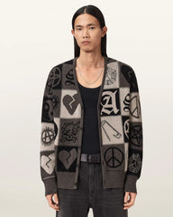 Barker Jacquard Cotton Knit Cardigan