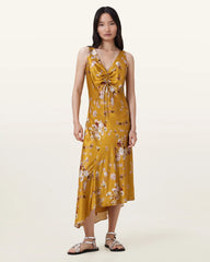 Alexia V-Neck Drawstring Midi Slip Dress