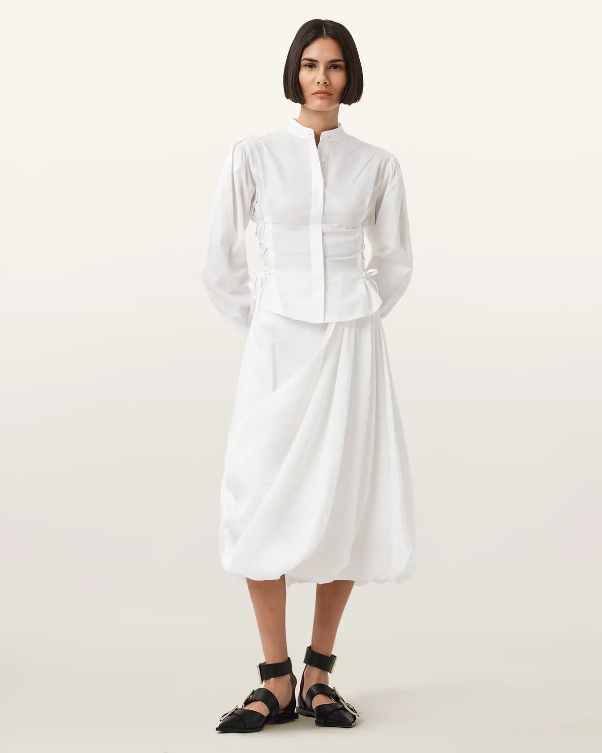 Nia Draped Midi Skirt