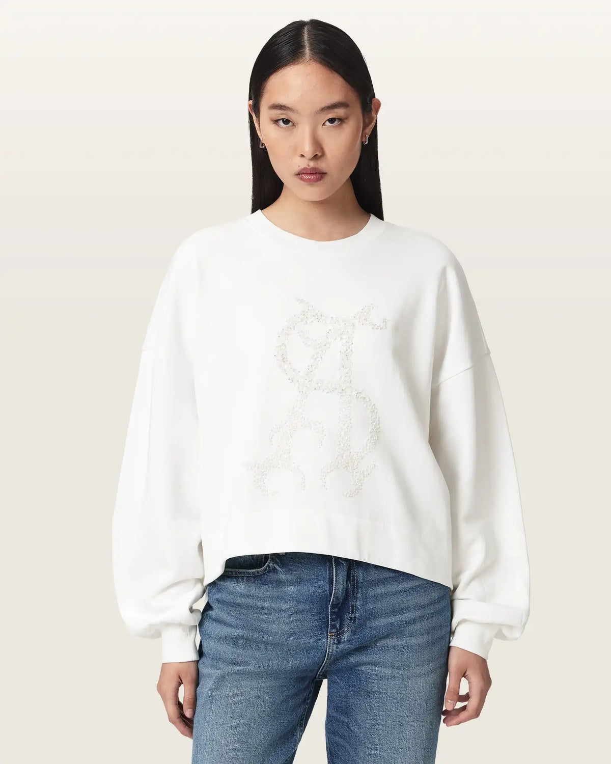 Reflex Lila Oversized Embellished Sweatshirt