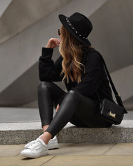 Cora Leather Look High-Rise Leggings