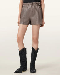 Fran High Rise Leather Shorts