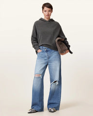 Aki Wide Leg Crossover Denim Jeans