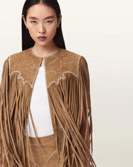 Carter Whipstitch Suede Tassel Gilet
