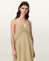 Samia Linen Lace Midi Dress