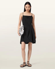 Claire Asymmetrical Draped Mini Dress