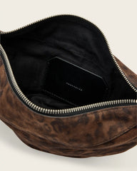 Luna Leopard Print Suede Shoulder Bag