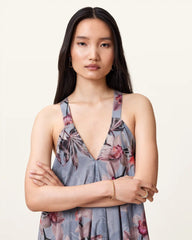 Lil Asymmetric Floral Print Midi Dress