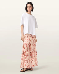 Evia Tiered Floral Maxi Skirt
