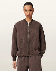Sofi Linen Blend Drawstring Bomber Jacket