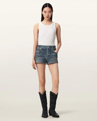 Asher Terry High Waisted Denim Illusion Shorts