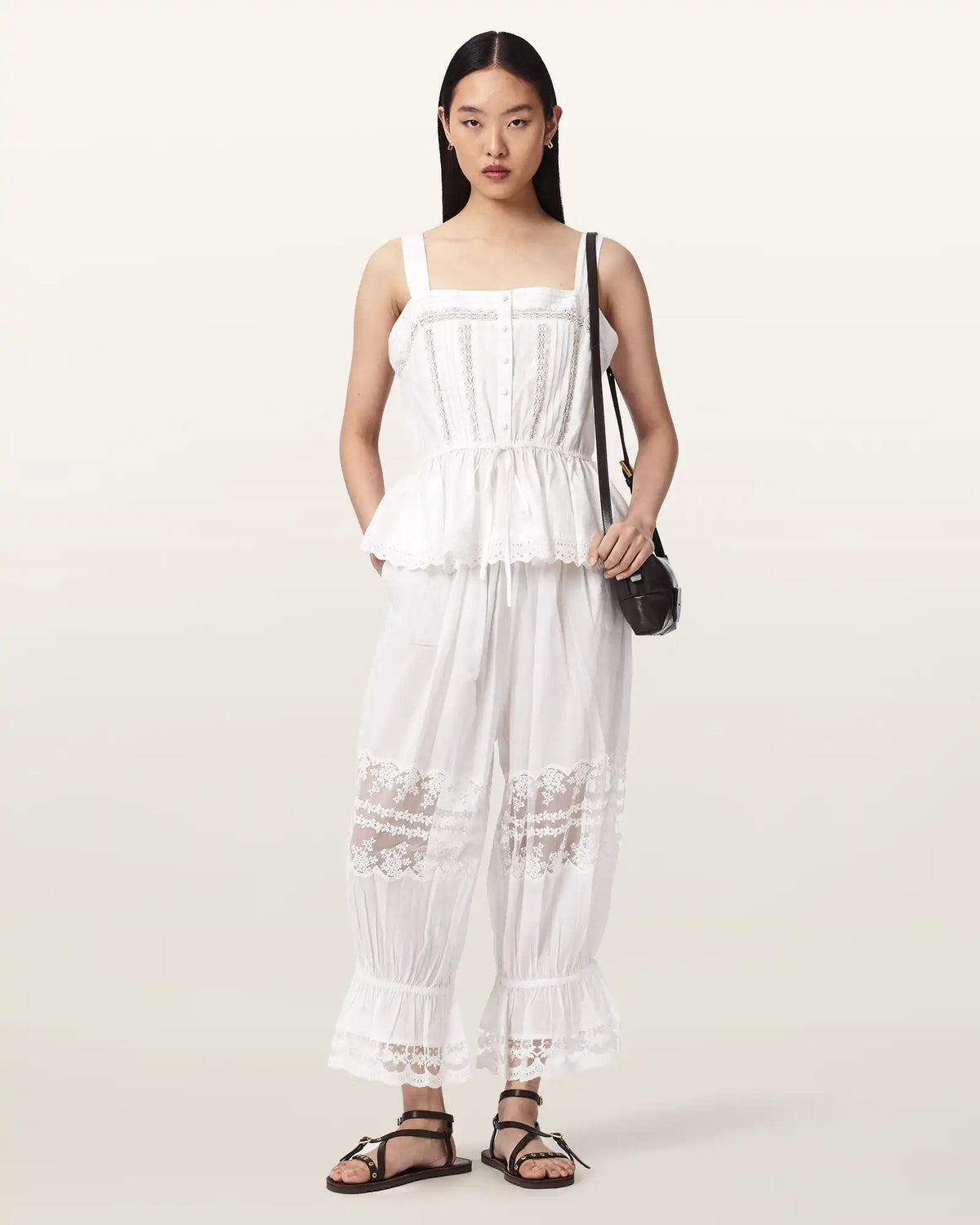 Solene Cropped Lace Pants