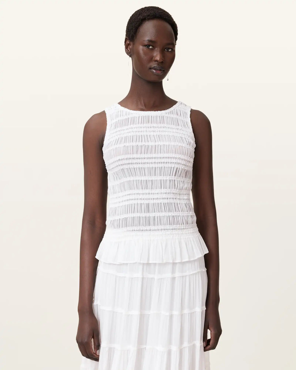 Marion Shirred Sleeveless Top
