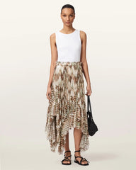 Danae Asymmetric Tiered Midi Skirt