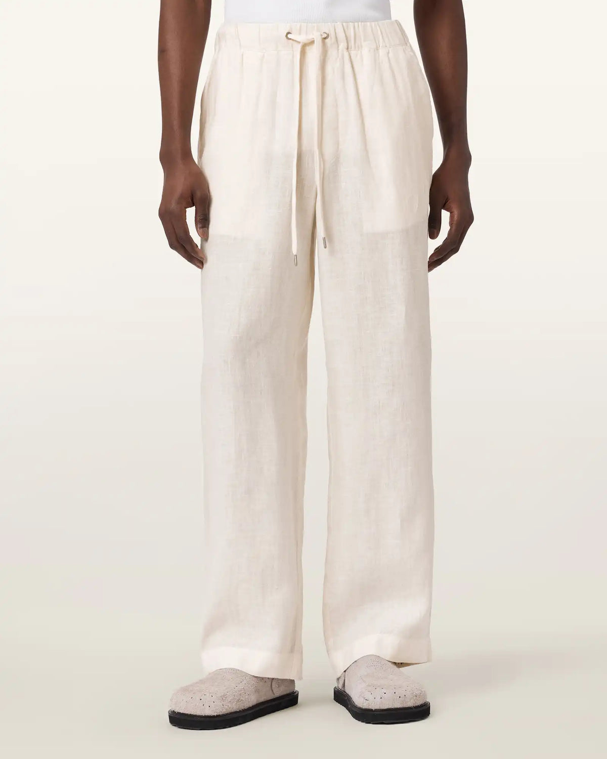 Sharp Straight Leg Linen Pants