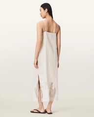 Samia Linen Lace Midi Dress