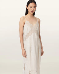 Samia Linen Lace Midi Dress
