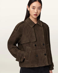 Reya Cropped Suede Mac