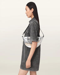 Luna Metallic Leather Shoulder Bag