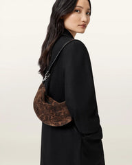 Luna Leopard Print Suede Shoulder Bag