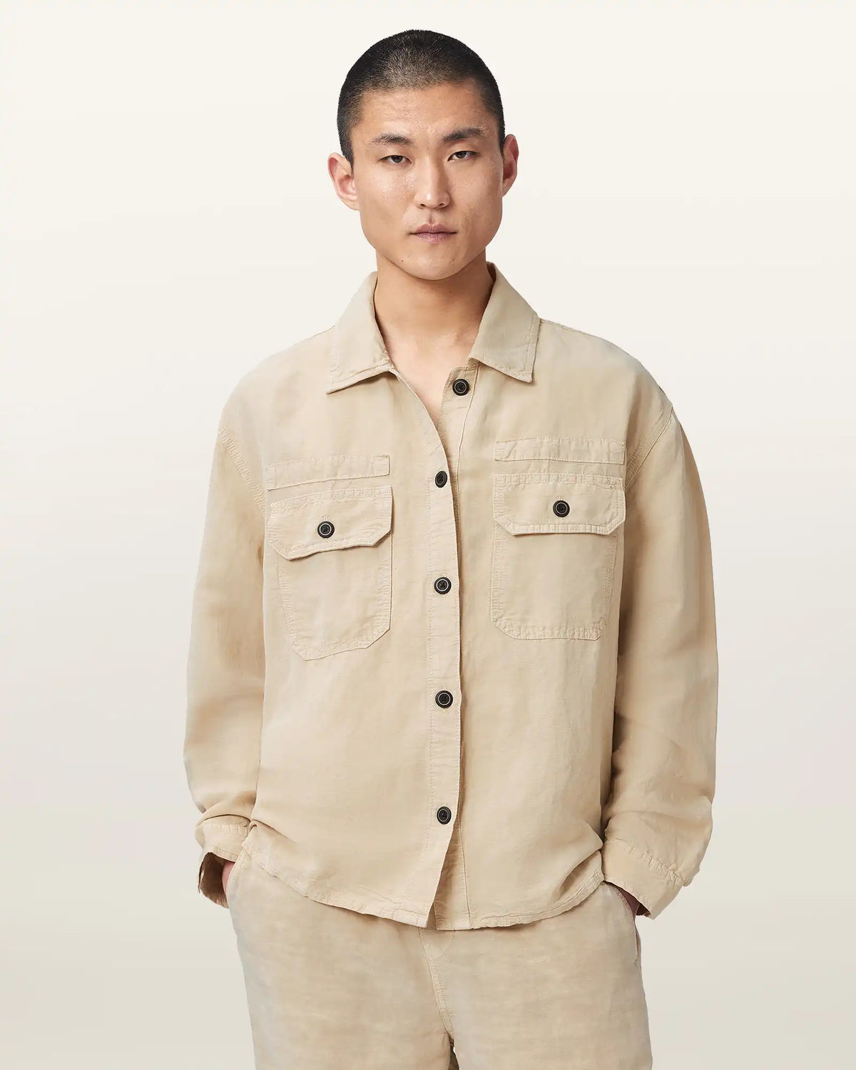 Korten Linen Blend Relaxed Fit Shacket