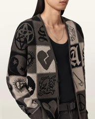 Barker Jacquard Cotton Knit Cardigan