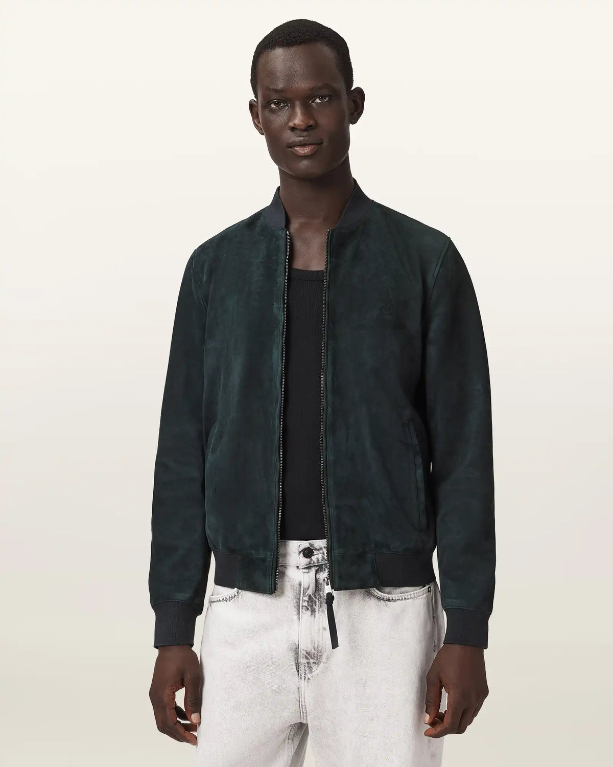 Morten Relaxed Fit Suede Bomber Jacket