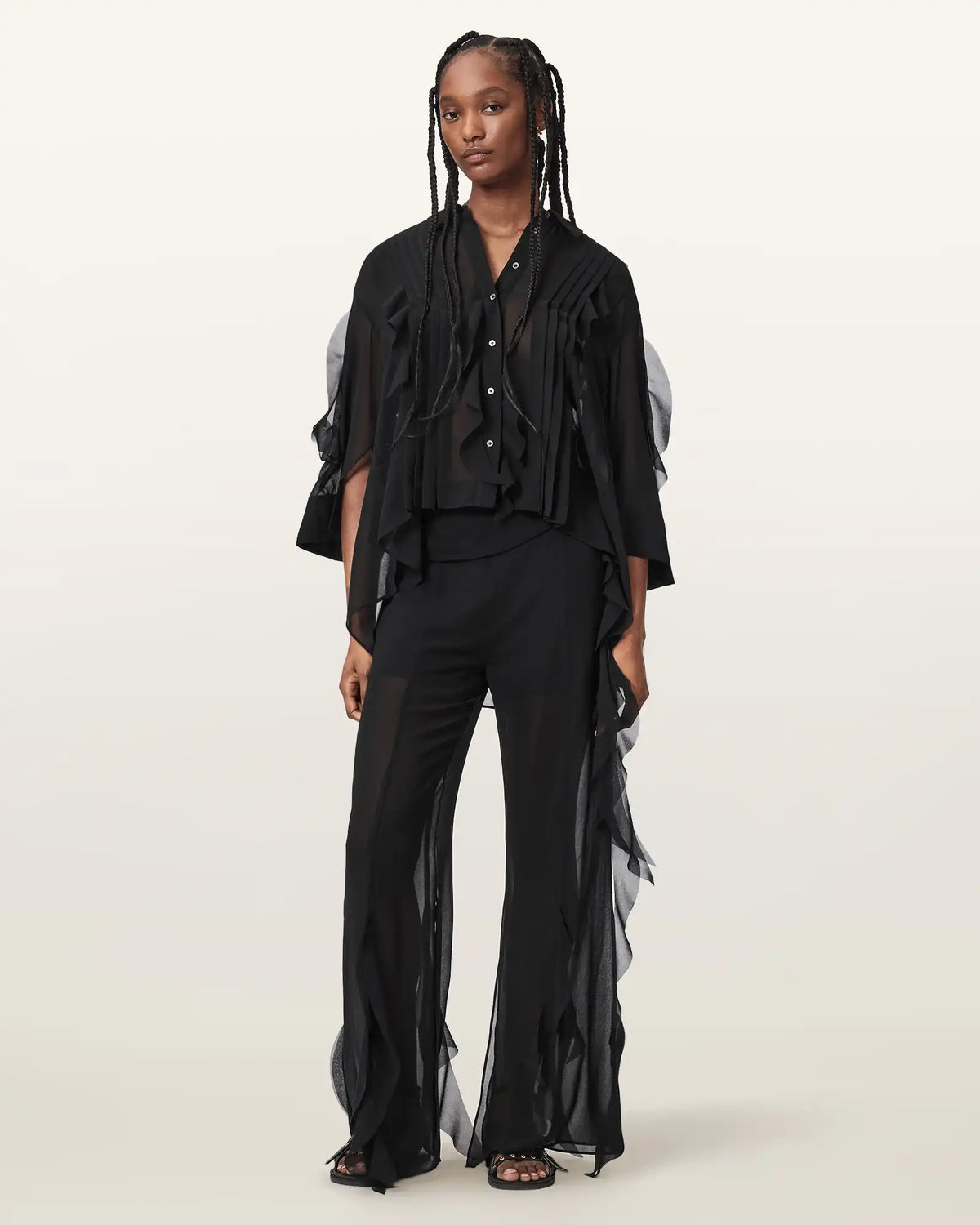 Minna Flared Frill Detail Pants