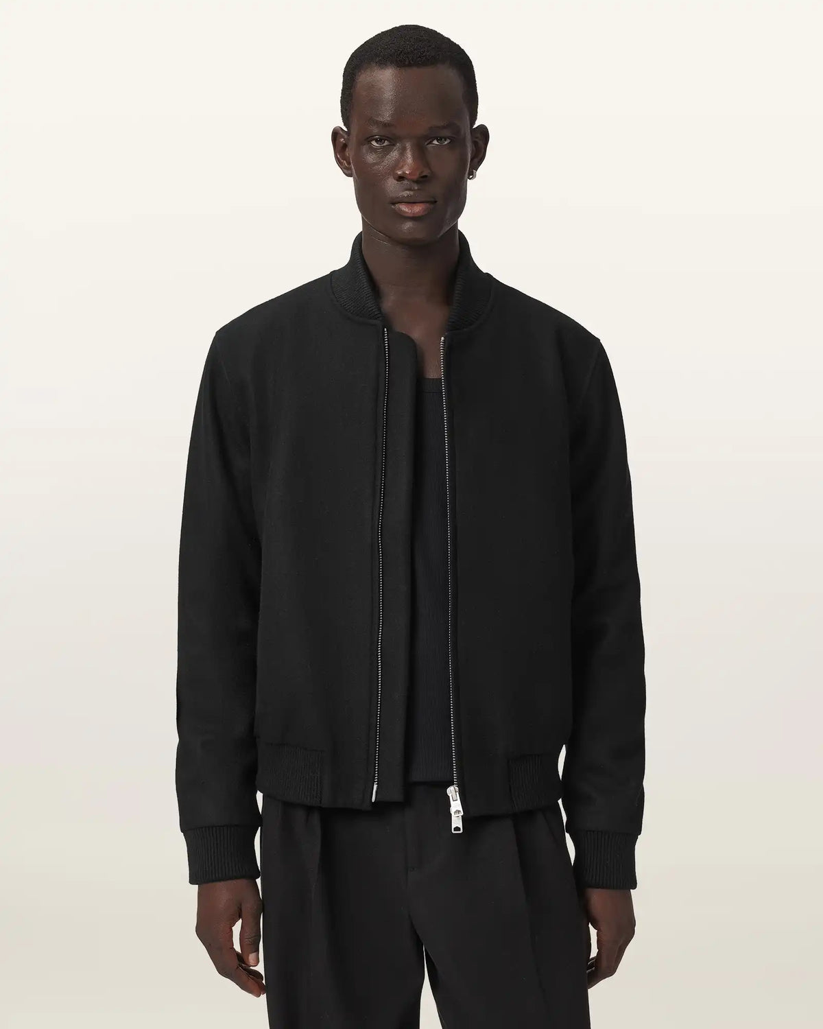 Deceit Textured Wool Blend Bomber Jacket