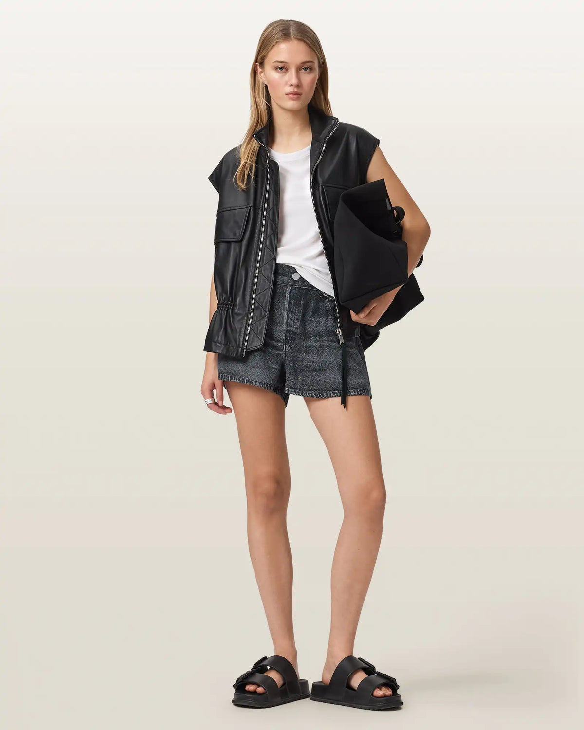 Tyler Wide Leg Illusion Of Denim Shorts