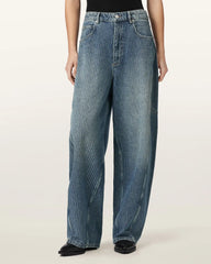 Carter Stripe Mid Rise Denim Jeans