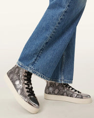 Tana Snake Print Leather High Top Sneakers
