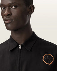 Laurel Long Sleeve Embroidered Zip Up Shirt