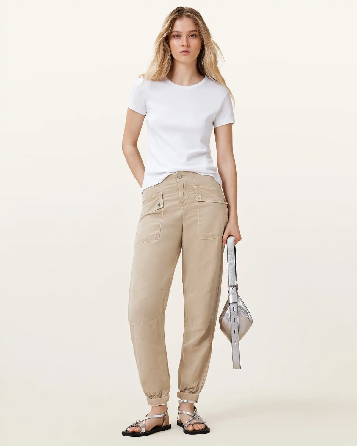 Val High-Rise Cargo Linen Blend Pants