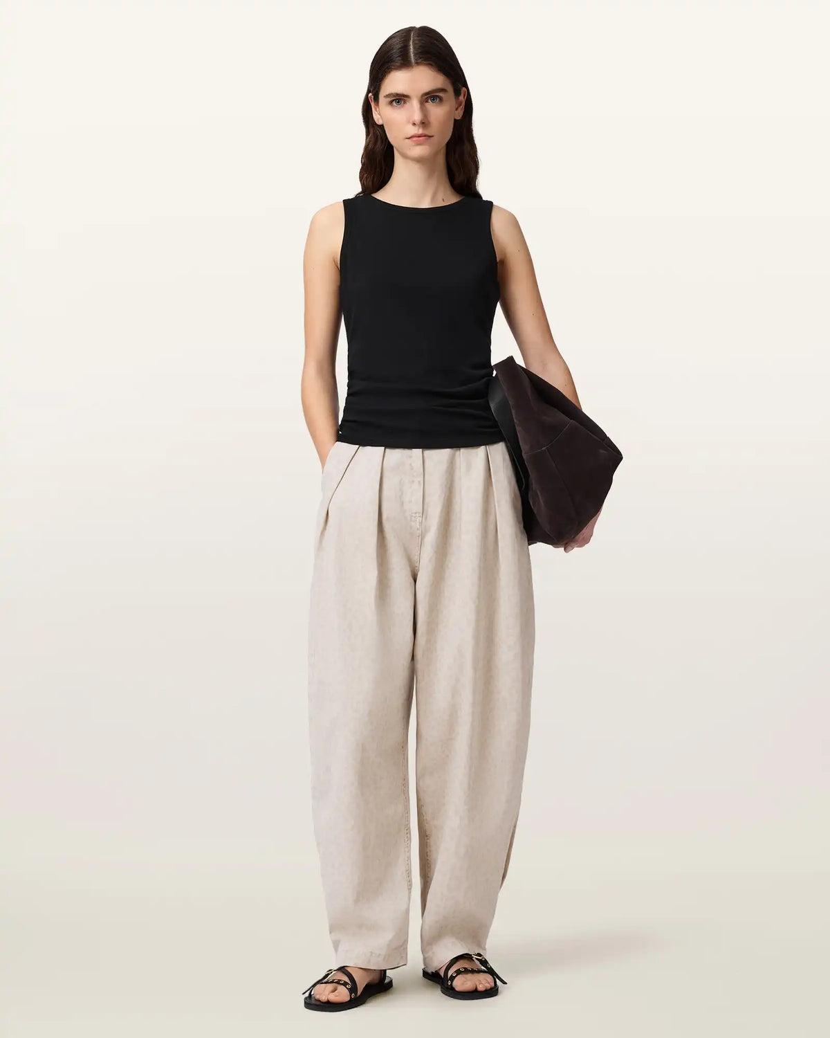 Becca Barrel Leg Denim Camo Pants