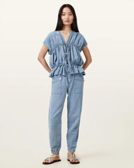Val High-Rise Cargo Linen Blend Pants