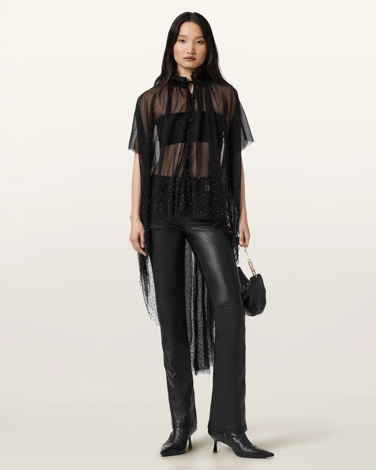 Haldan Leather Bootcut Pants