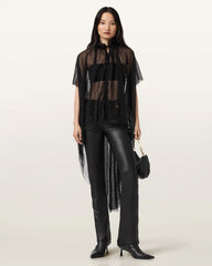 Haldan Leather Bootcut Pants