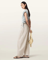 Mira Cropped Satin Drawcord T-Shirt