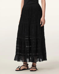 Lotus Shirred Maxi Skirt