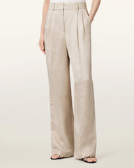 Helena Tailored Wide Leg Linen Blend Pants