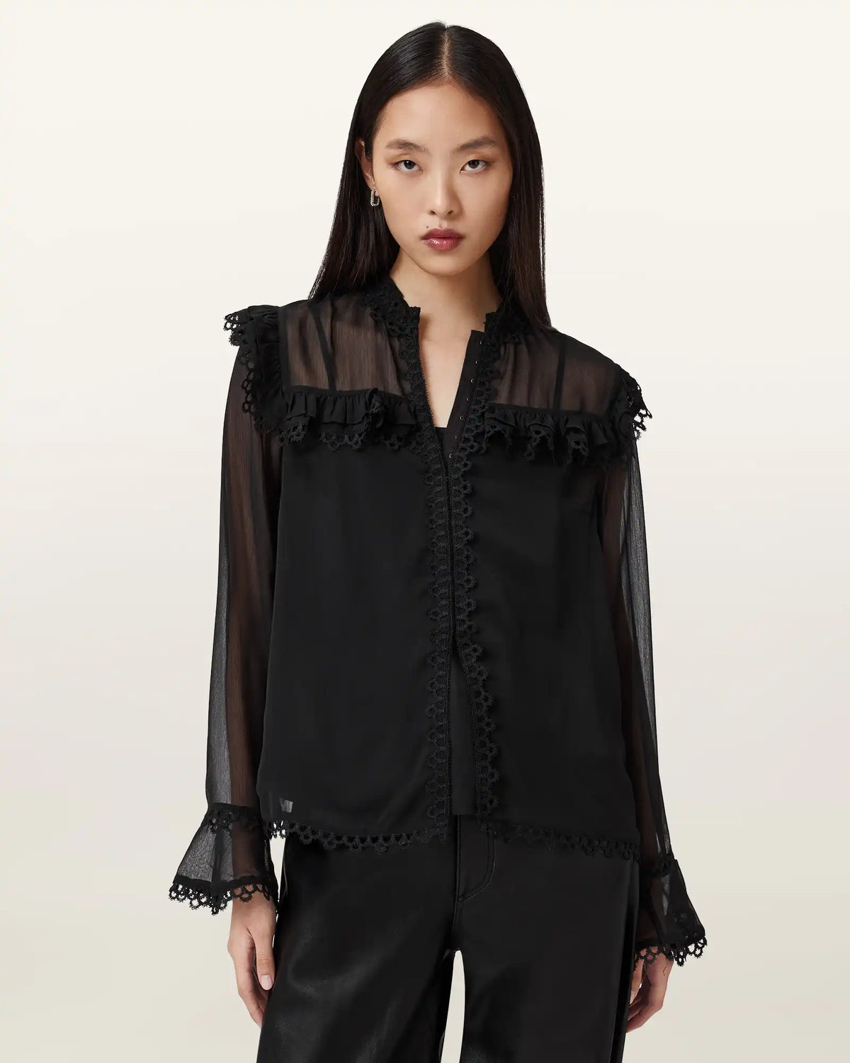 Ciara Sheer Lace Shirt